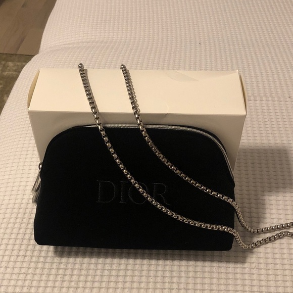 Dior Handbags - Dior Black Velvet Makeup  Bag poach